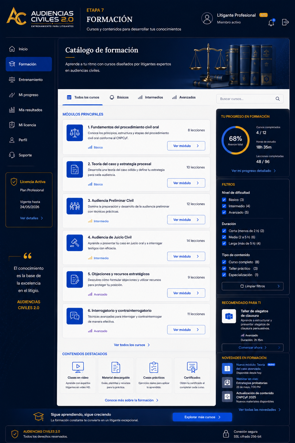 Catálogo de Formación aprobado